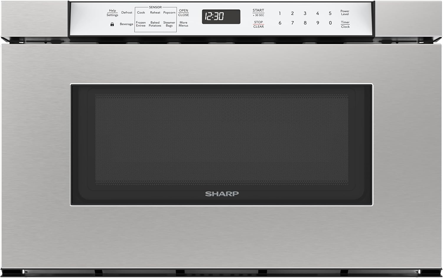 Sharp SMD2430MS 24-Inch Built-In Microwave Drawer Oven, Stainless Steel, 1.2 Cu. Ft, Sensor Cook Technology, Automatic Drawer System, ADA Compliant, Flush Mount Ready