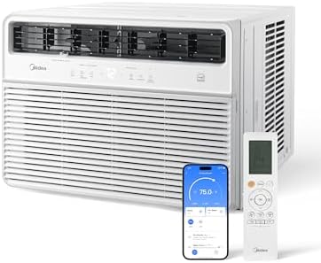 Midea 18,000 BTU Smart Inverter Window Air Conditioner with APP, Alexa Control, 208/230V AC Unit Cools up to 1,000 Sq. Ft, Quiet Operation, Energy Saving, Remote & Easy Installation Kit, White