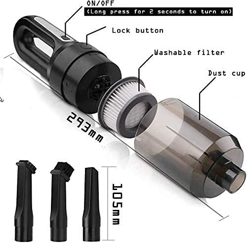 Handheld Vacuum Cleaner, Lightweight Portable Vacuum Cleaner with Powerful Cyclonic Suction, 45W High Power, Wet & Dry Use, Quick Cleaning for Car, House & Office