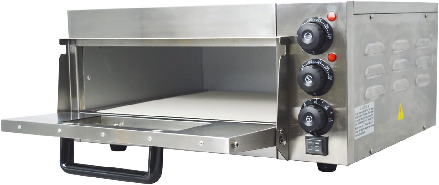 TECHTONGDA Commercial Pizza Oven Convection Oven 2KW Single Electric Commercial Bread Machine with 2 Thermostats