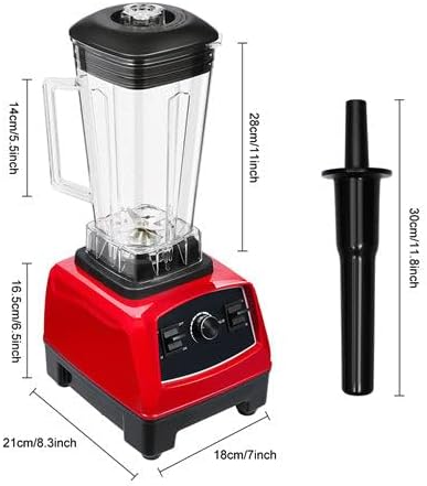Commercial Grade Blender Mixer Heavy Duty Juicer Blender Juice Mixers 2L (Red)