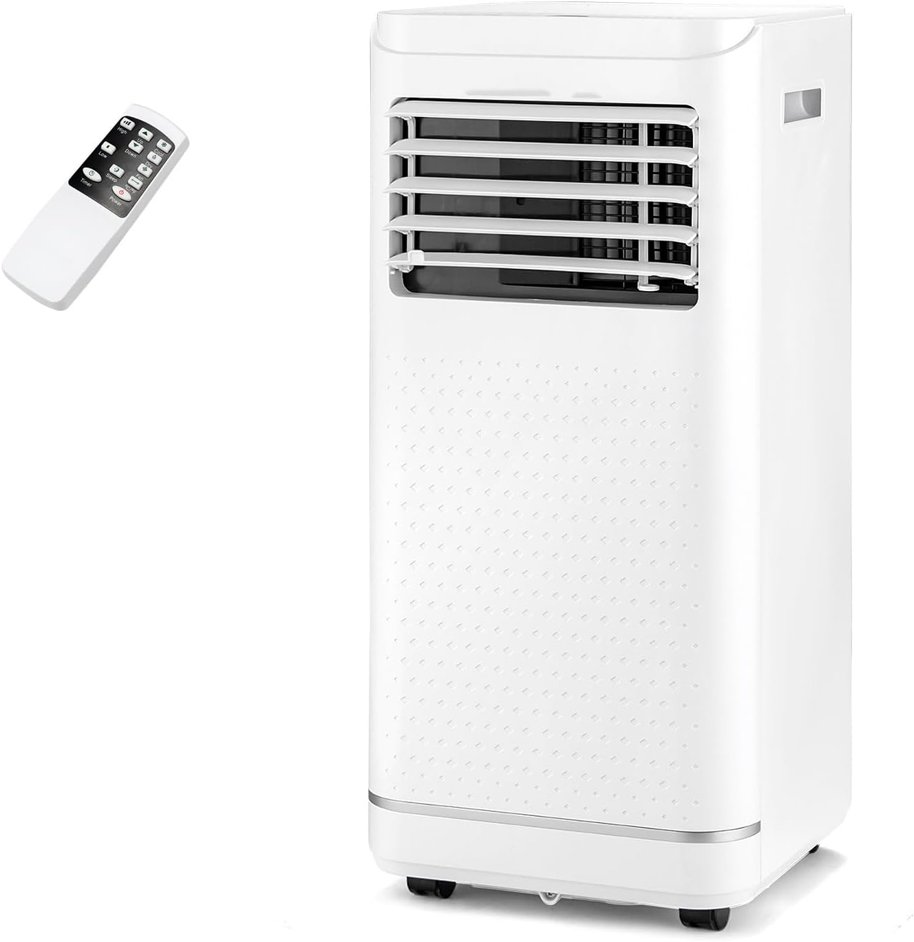 LDAILY Portable Air Conditioner, 3-in-1 Multifunctional Cooling Unit w/Dehumidifier & Fan Mode, Compact Design with Wheels, Child Lock & Timer for Bedroom Office Kitchen, White (8000 BTU)
