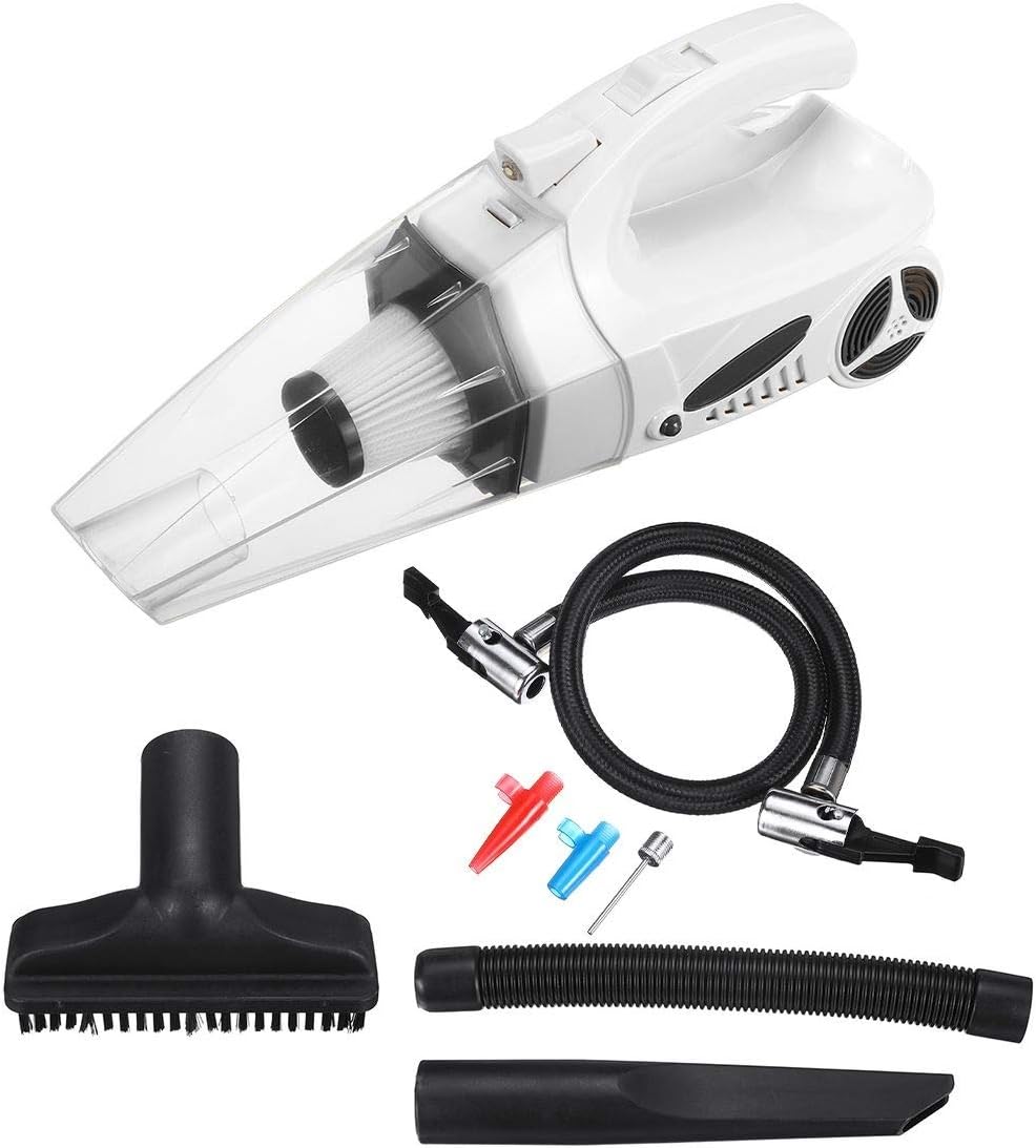 4-in-1 Handheld Car Vacuum Cleaner with Digital Tire Inflator Pump Pressure Wet and Dry Use Portable Vacuum Cleaner