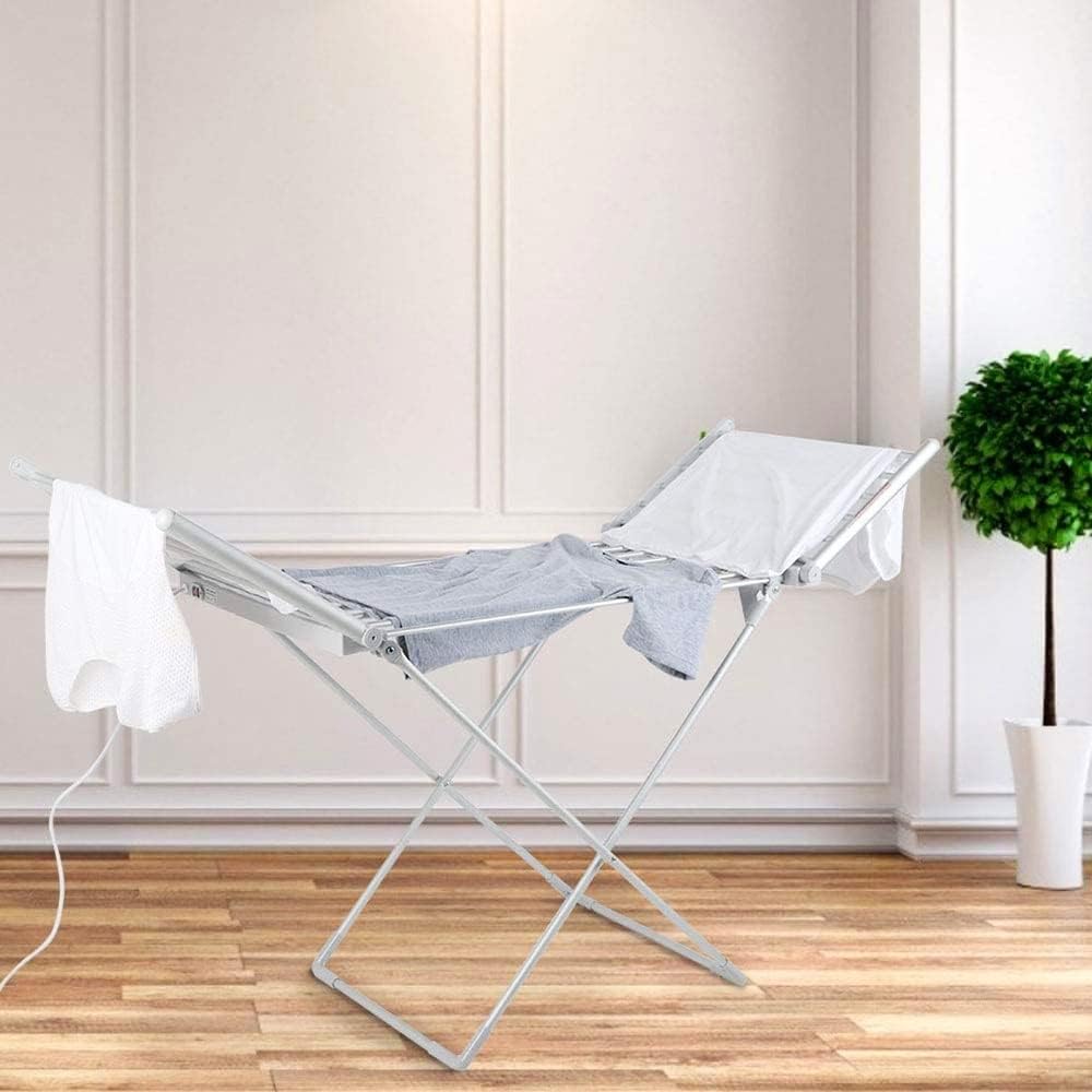 Electric Heated Clothes Airer Dryer - Towel Warmer, 230W Fast Laundry Washing Dr 230W Fast Laundry Washing Drying Indoor Horse Rack, Efficient Laundry Drying Rack for Clothes, Towels, Linens