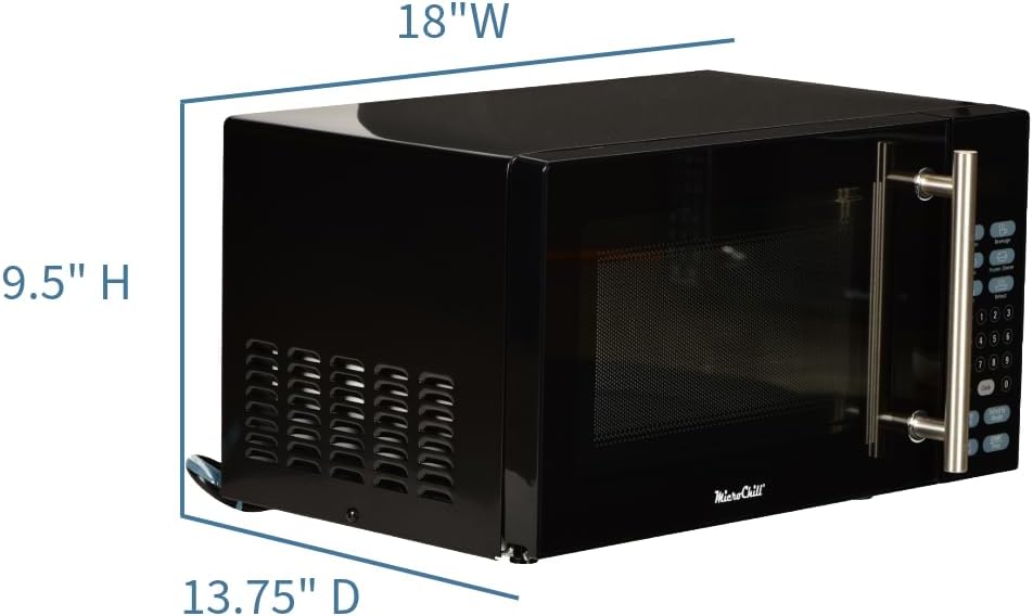 USB Microwave with Smoke Sensor, 2 USB Ports, Door Lock, 6 Cook Settings, Mute Function, Express Cook, +30 Seconds Function, Auto Defrost, Timer, Eco Mode, Easy Clean Dark Grey Interior.