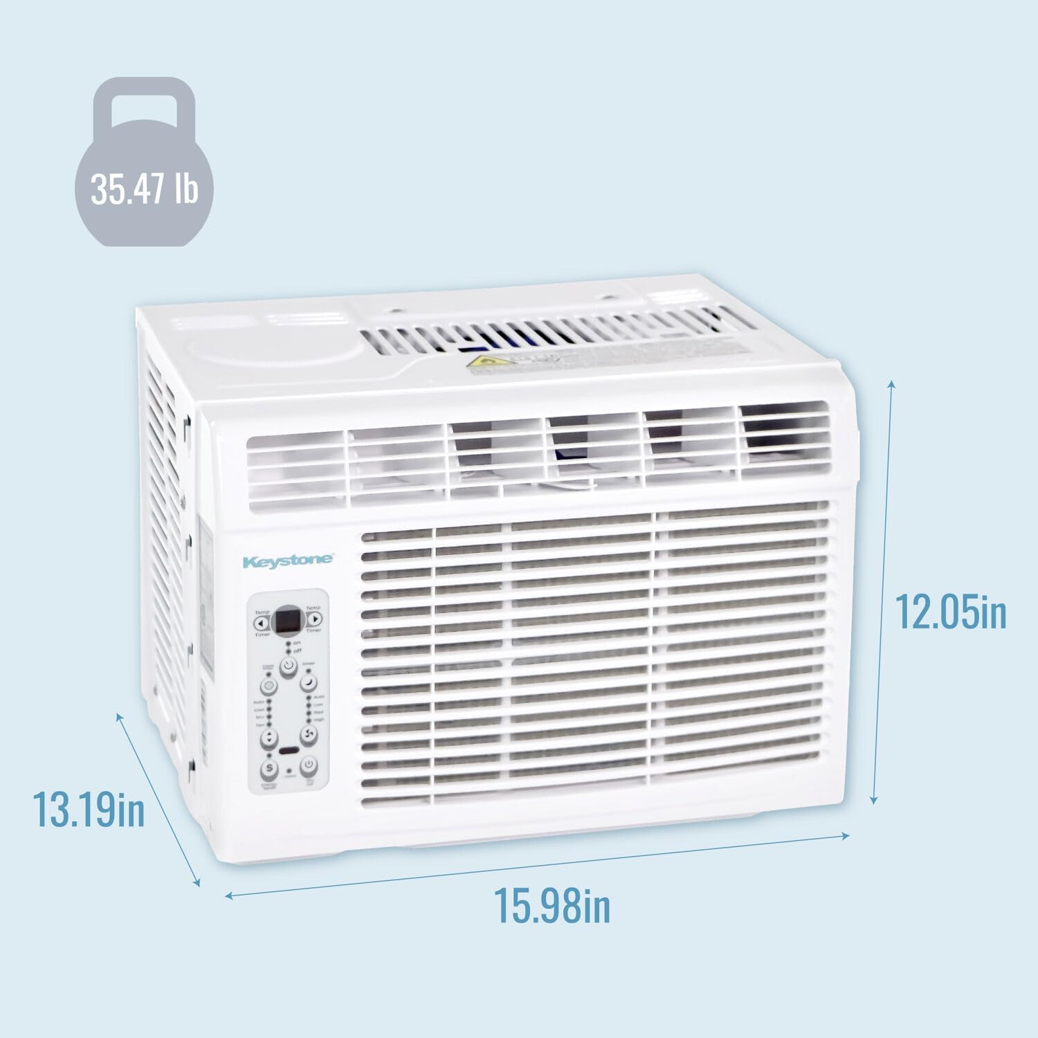 Keystone 5,000 BTU Window Air Conditioner and Dehumidifier, Window AC Units for Apartment, Living Room, Bathroom, and Small Rooms up to 150 Sq. Ft., Quiet Window Air Conditioners with Remote Control