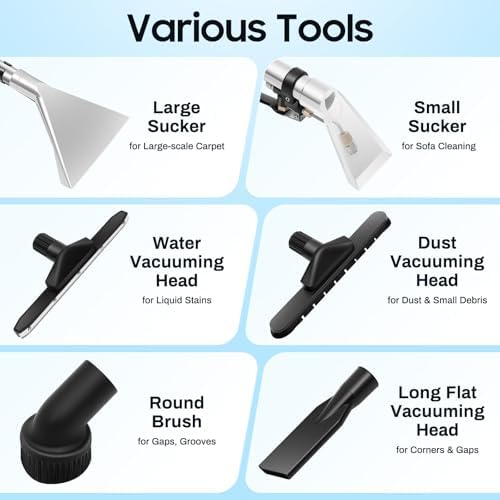 3 in 1 Carpet Cleaning Machine, Commercial Upholstery Extractor & Wet Dry Vacuum Cleaner, 60L Deep Cleaner for Sofa, Carpet & Curtains, Powerful & Efficient