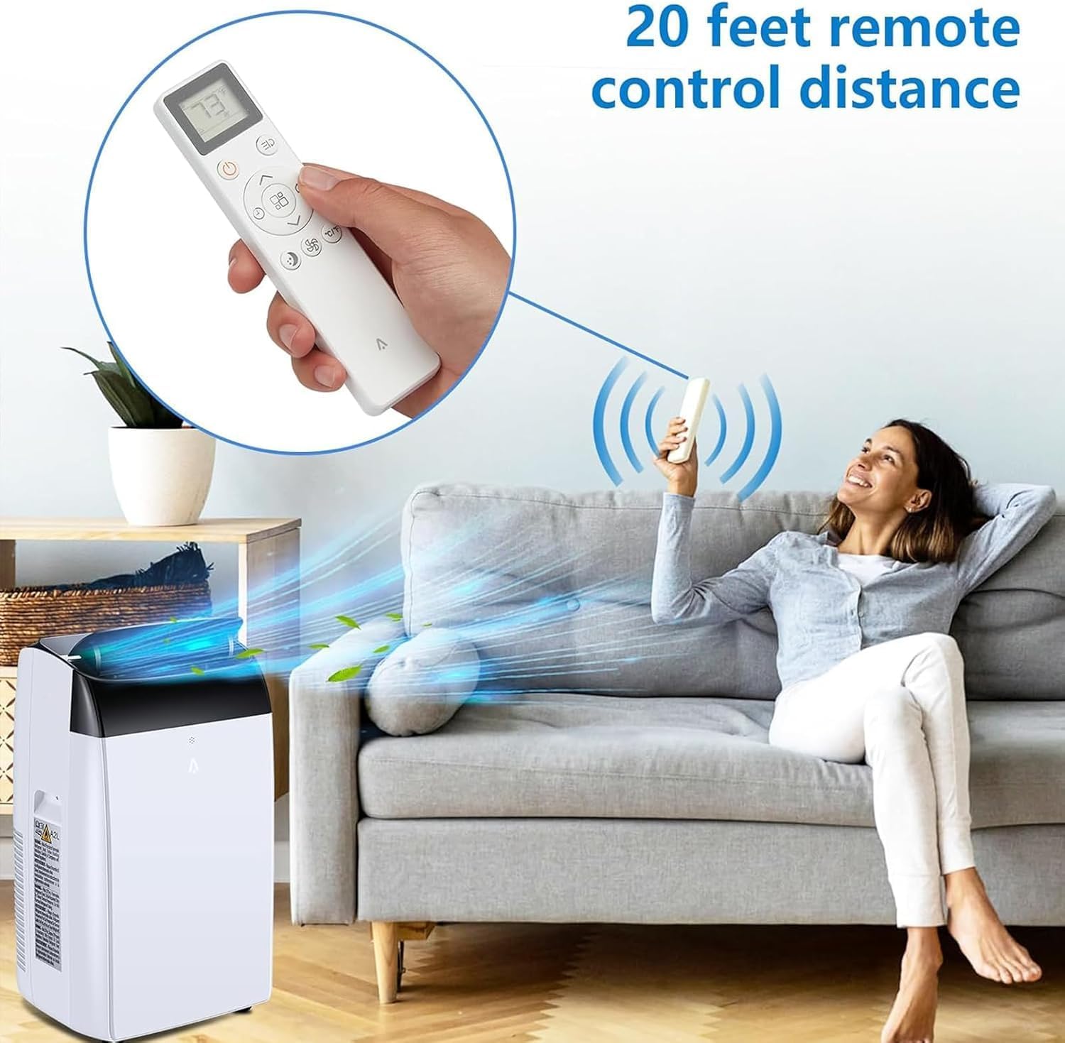 Garvee 12,000 BTU Portable Air Conditioner Cools Up to 550 Sq. Ft, 3 in-1 Portable AC Unit With Dehumidifier, Fan, Remote Control & Installation Kits for Home, Office, Dorm, Sleep Mode, 24H Timer