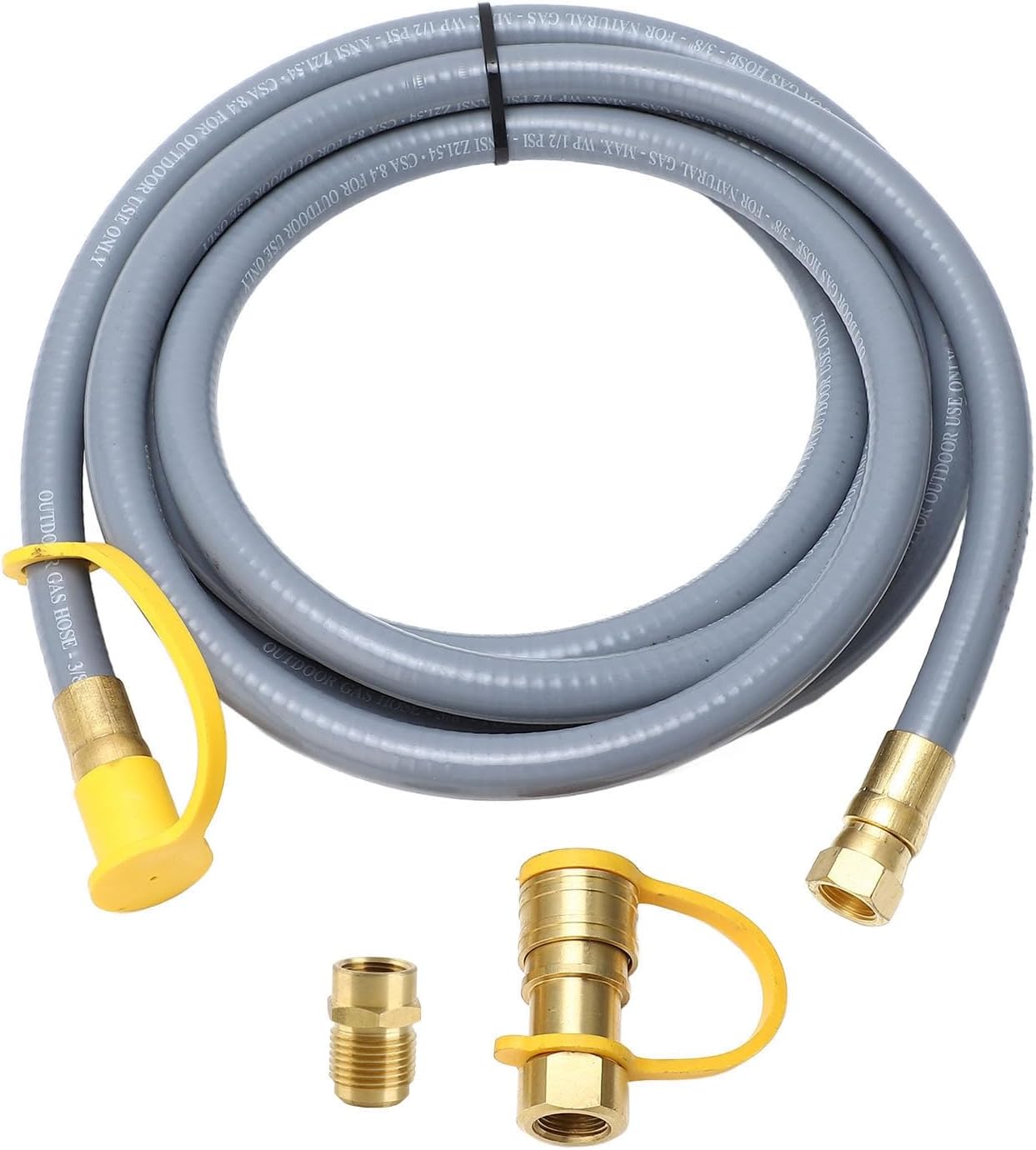 Gas Grill Hose 12FT Rubber RV Gas Hose Extension for Travel Camping Outdoor