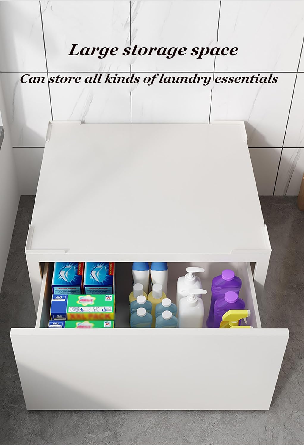 Washing Dryer Machine Pedestal with Storage Drawer, Non-Slip and Scratch Protection Design, Laundry Machine Stand and Dishwasher Stand (ash, 61×61×52cm)