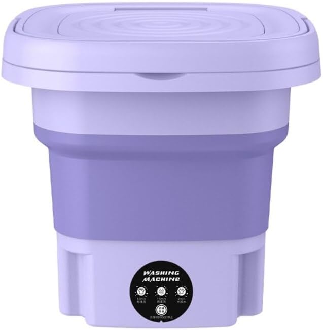 M2EE Foldable Washing Machine Automatic Portable Mini Underwear Sock Small Items 10W Washing Machine with Centrifuge 8L (Color : PL)