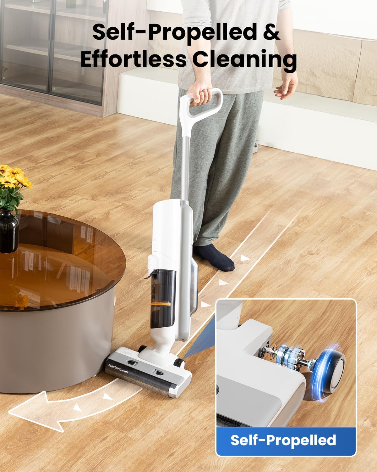 Proscenic F10 Pro Cordless Wet Dry Vacuum Cleaner, Vacuum and Mop Combo with One-Button Auto Self-Cleaning, 3-in-1 Vacuum Mop for Hard Floors, High-Capacity Dual Tanks, Edge Clean, Ease of Use