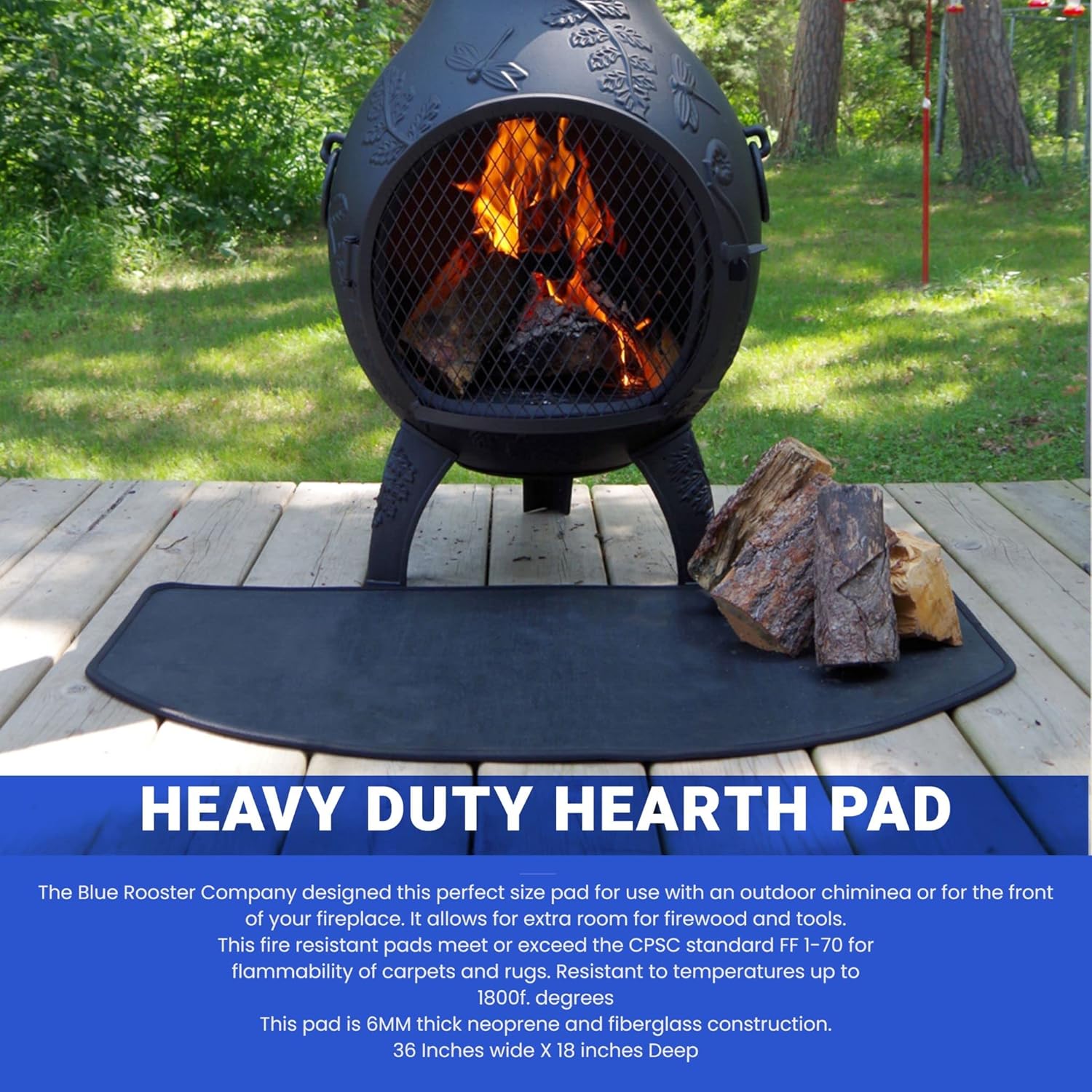 The Blue Rooster Heavy Duty Grill Pad, 36