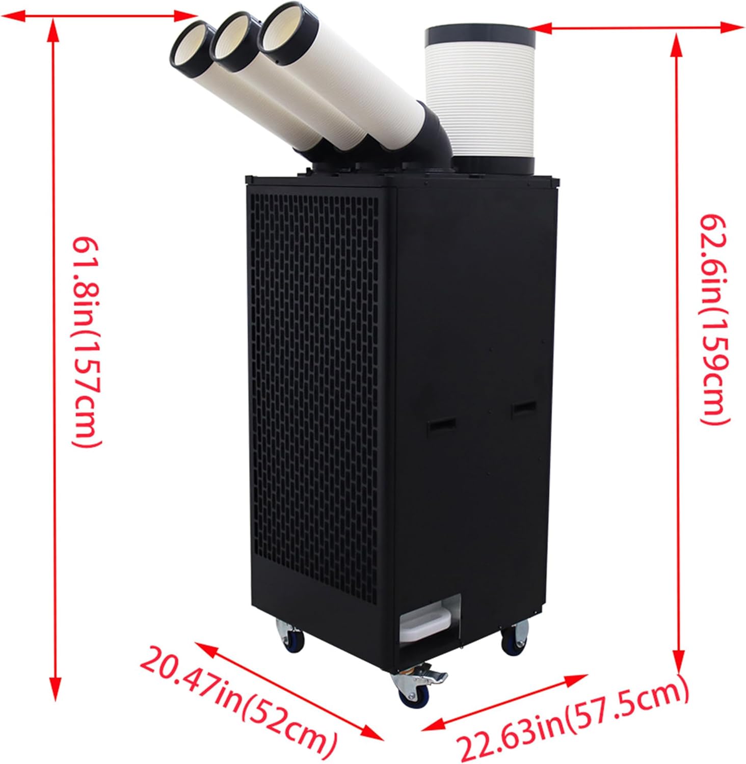 Industrial Air Conditioner Outdoor Indoor Spot Mobile Air Cooler 1000-1100m³/h Commercial Aircon with Three Tubes 220V