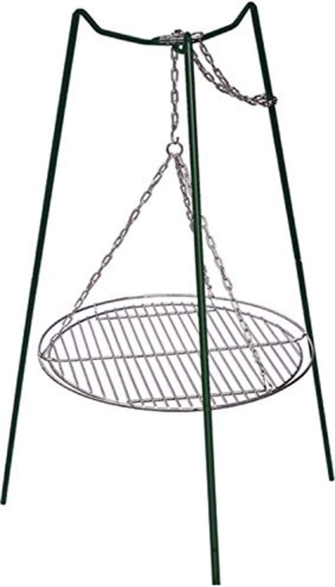 Rome Industries 117EZ Rome's Chrome Plated Steel Tri-Pod Camping Grill, 43 by 20.5-Inch, Chrome