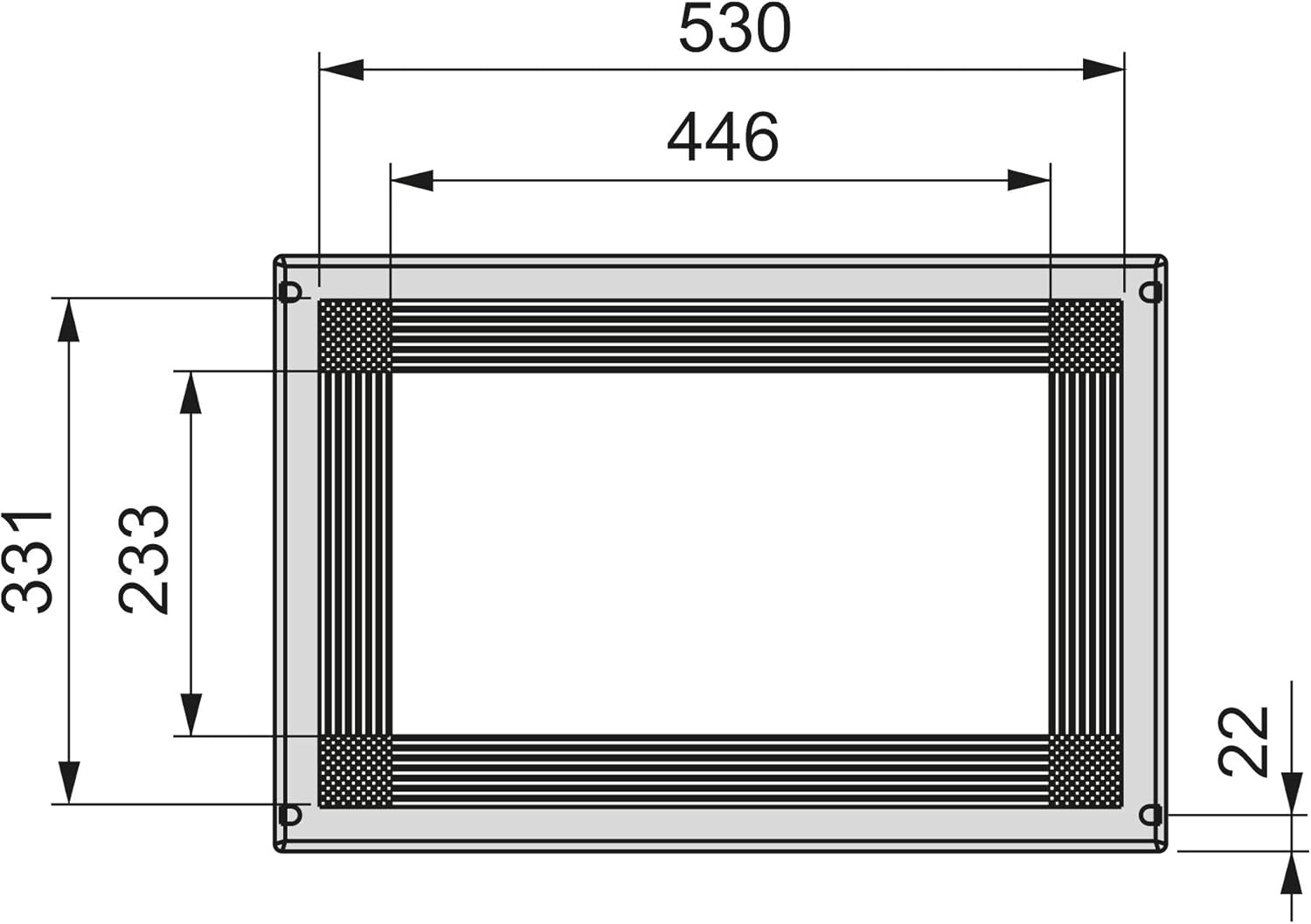 Emuca 8934725 Microwave Framework for Fixing Into Cabinet, Silver/Grey, 60 cm