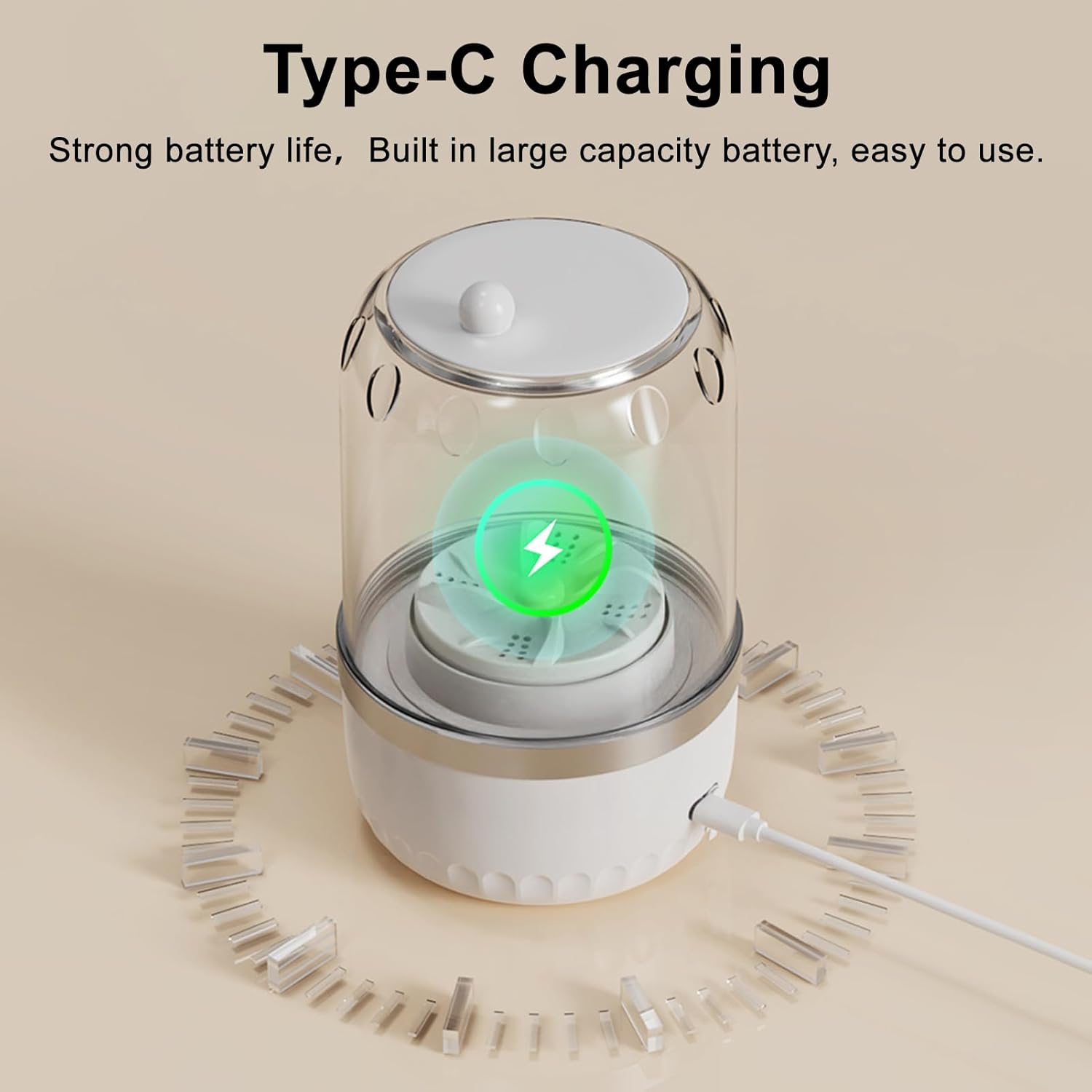 Underwear Washer, Portable Rechargeable Mini Washing Machine for Underwear, Cordless Small Laundry Machine for Underwears Socks, Mini Design for Apartment Camping Travel