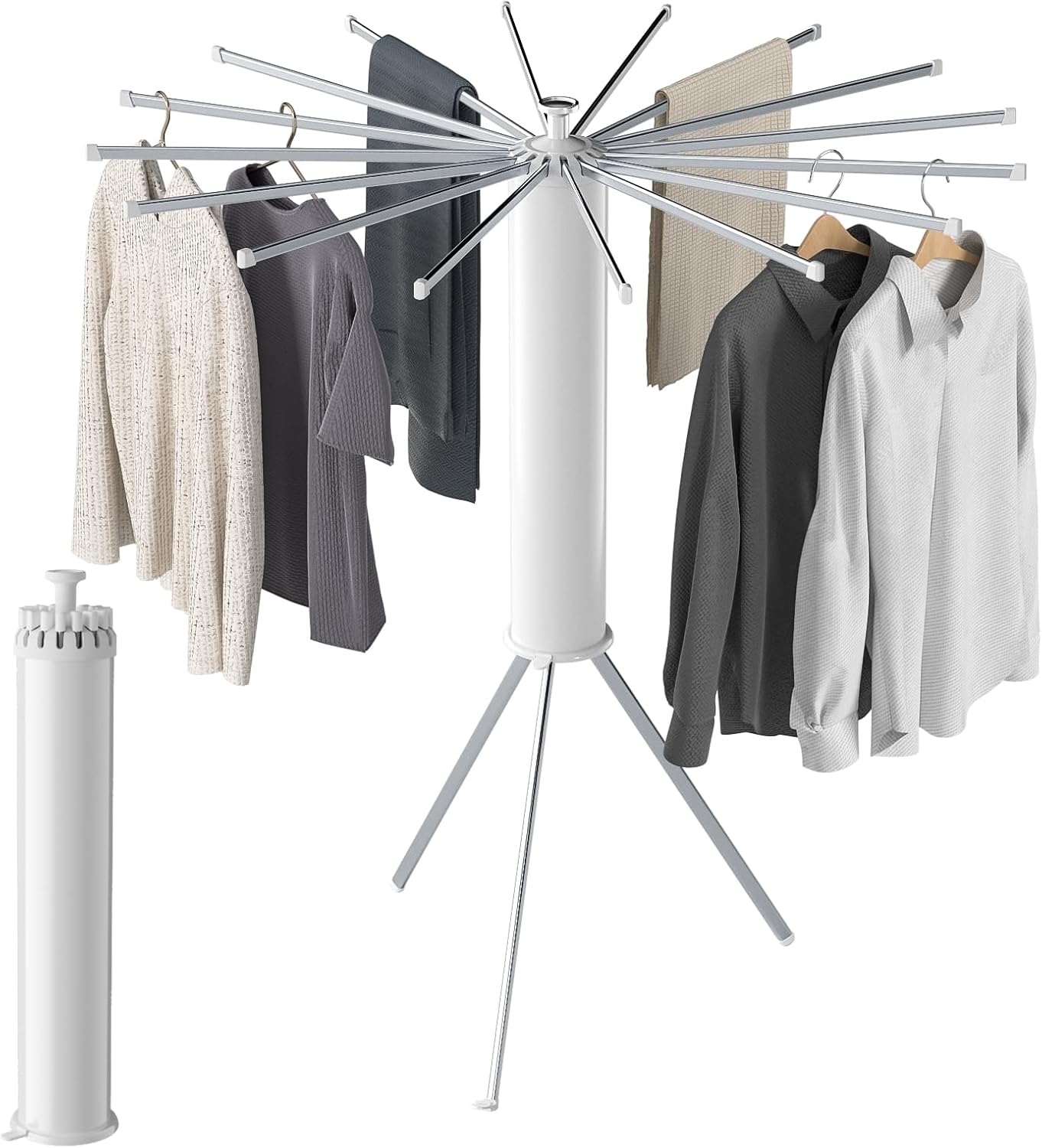 Drying Rack Clothing, Collapsible Drying Racks for Laundry, Portable Drying Rack, Indoor Clothes Drying Rack with 16 Adjustable Aluminum Poles, Clothing Dry Rack for Outdoor, Laundry Room, Indoor.