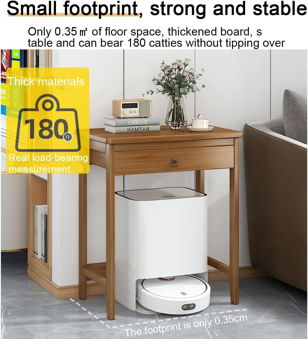 Storage Rack for Robotic Vacuum Cleaners, Household Mopping Robot Rack, Living Room Fish Tank Rack Water Dispenser Rack with Storage Cabinet(Height 80cm/31.49in)