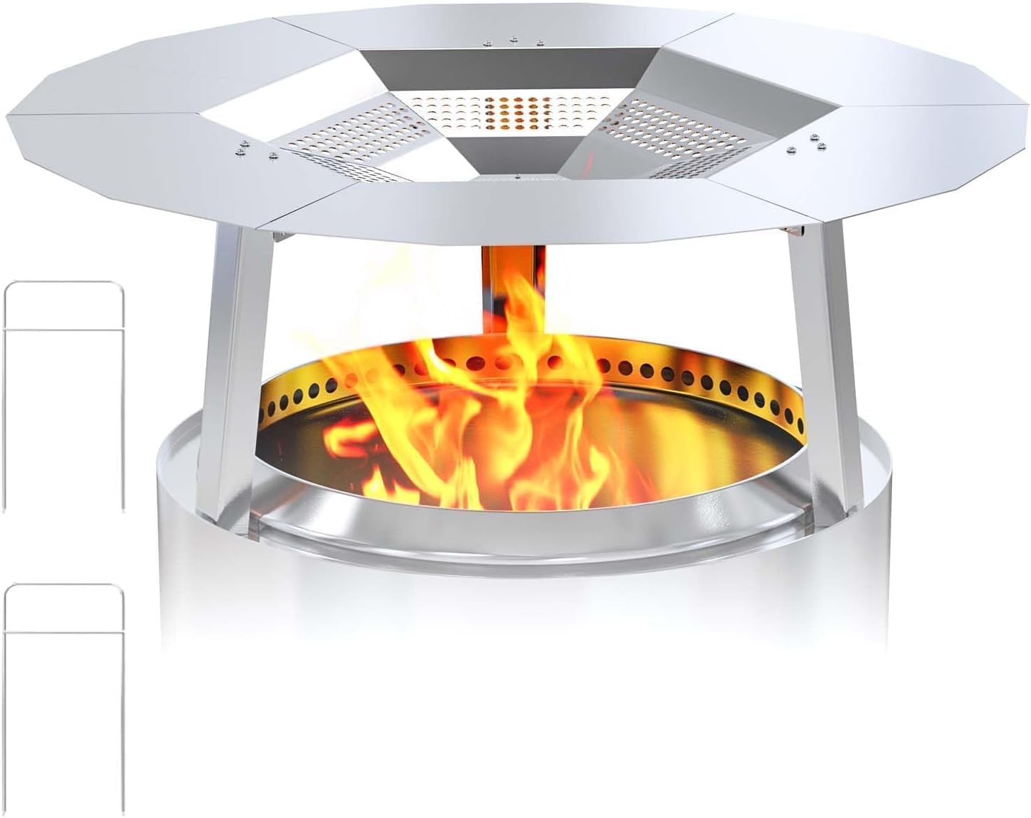 One-Piece Fire Pit Heat Deflector for Solo Stove Bonfire 19.5