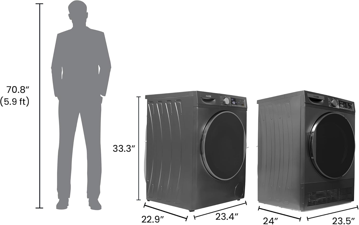2.2 cf 120 V Washer & 4 Cf 220V Condensing Dryer (Titanium)