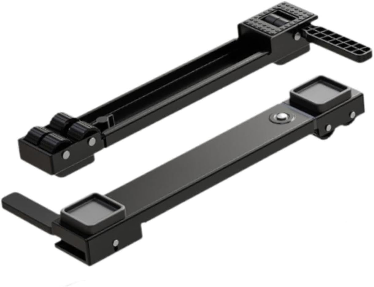 2Pcs Washing Machine Base Laundry Dryers Holder Easily Move Multifunctional Mover Tool Universal Extendable Appliance Rollers, black