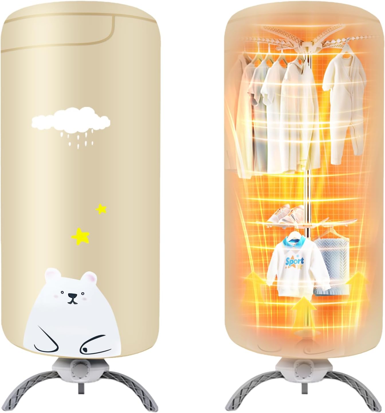 Portable Dryers for Laundry,900W Quickly Dry Portable Clothes Dryer for Clothes & Shoes, Large Capacity Portable Laundry Dryer for Apartments & Travel