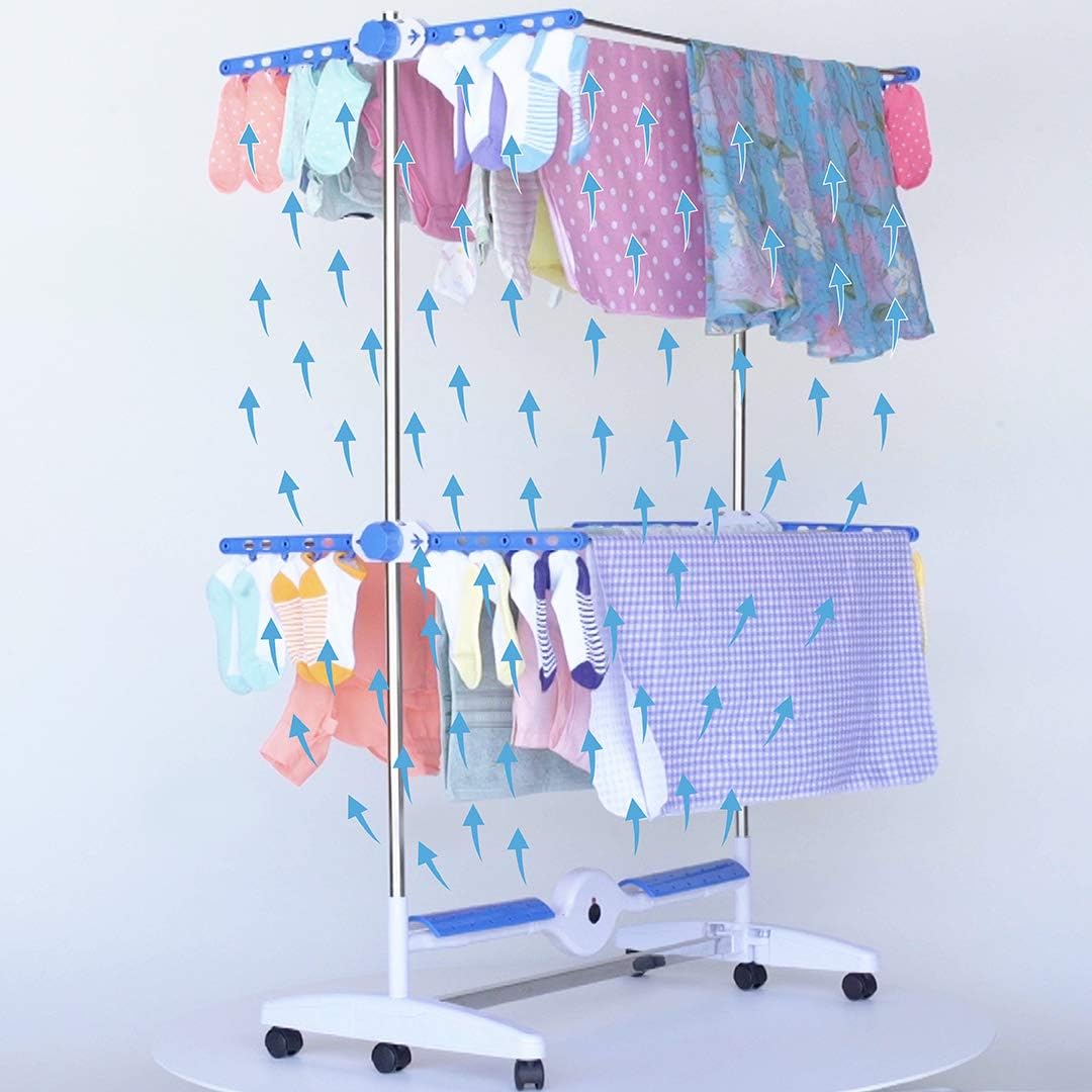 Nubreeze Revolutionary Clothes Drying Rack + Innovative Smart Breeze Fan Technology + Natural Forced Air for Quicker Drying + Foldable for Easy Storage + Holds up to 45 lbs + Energy Efficient