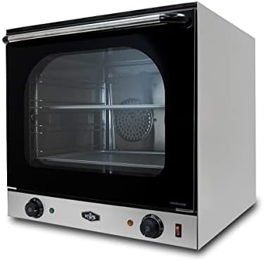 KWS CO-3 1600W Half Size Commercial Countertop Convection Oven, 2 Cu. Ft. - 120V, 4-Tier Toaster w/Front Glass Door, Electric Baking Oven