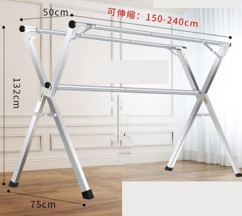 Clothing Drying Rack Laundry Drying Rack Folding Space Saving Retractable Hanger Rack Heavy Duty Stainless Steel Garment Rack Clothes Dryer Rack