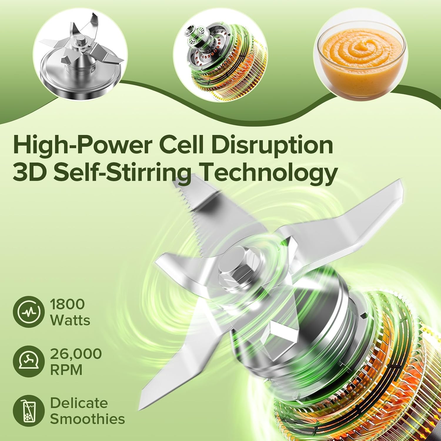 Blender, Blenders for Kitchen with 68Oz. Pitcher and 20Oz. To-go Cup, Countertop Blender for Smoothies, Ice Crushing, Frozen Fruits