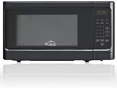 Walsh WSCMS311BK-10 Countertop Microwave Oven, 6 Cooking Programs LED Lighting Push Button, 1.1 Cu.Ft/1000W, Black