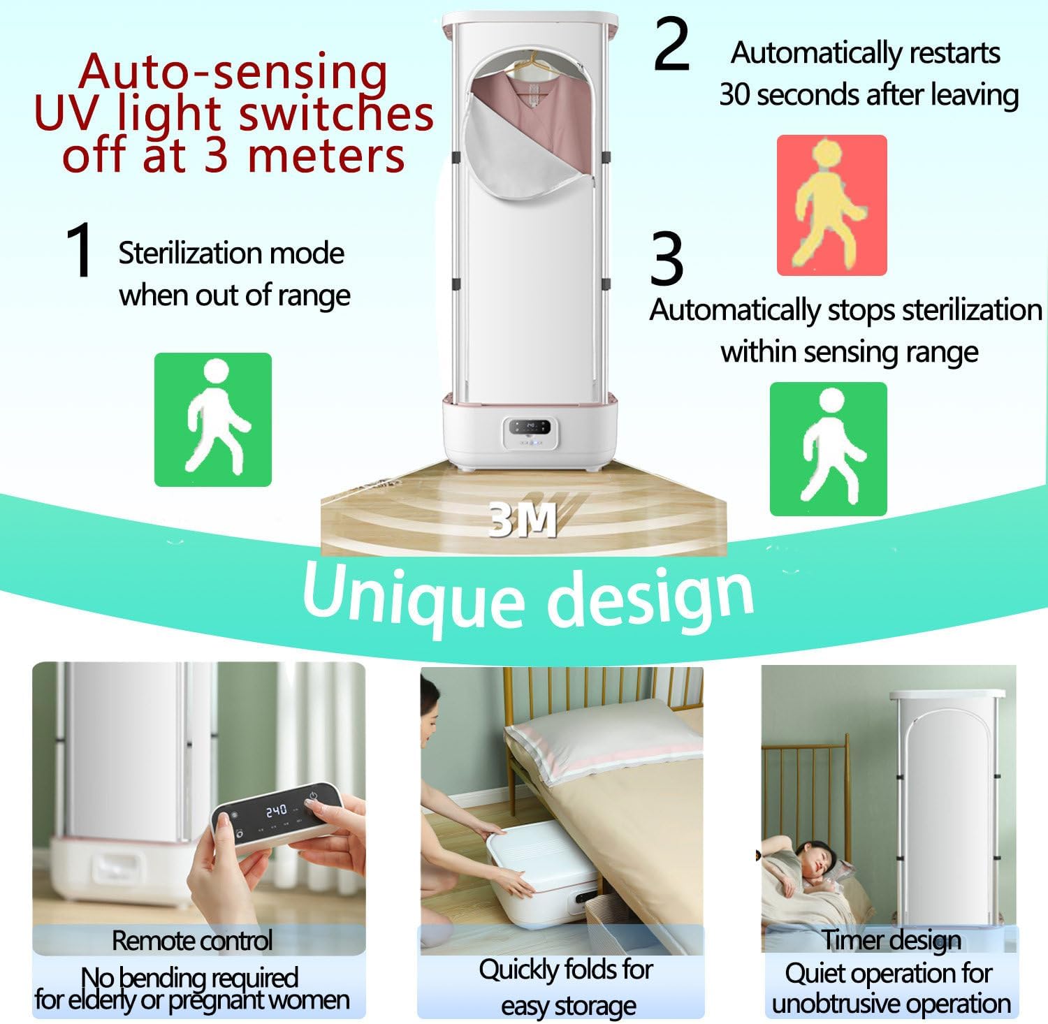 Steam Closet，The Built-in Sensor，Portable Steam Drying Smart Machine，Store 10kg Clothes，900w Turbo Steam for Emergency Quick Drying