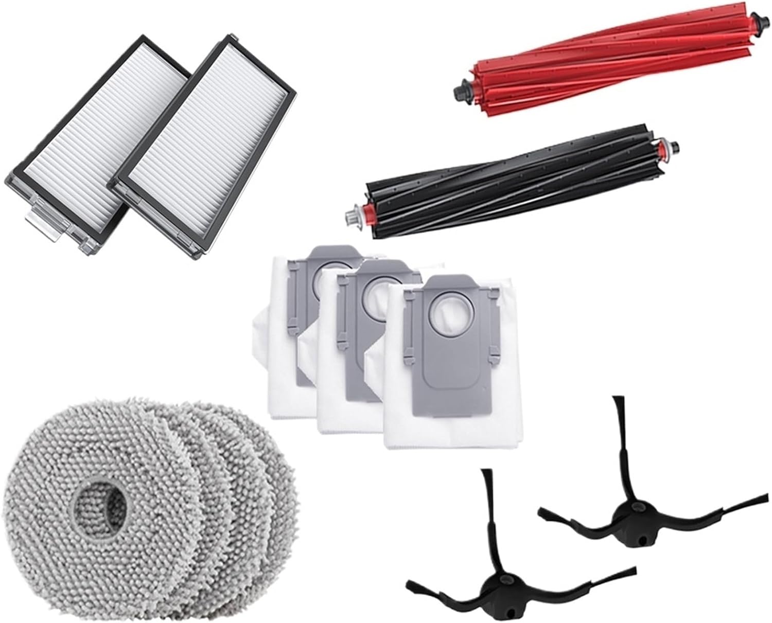 Compatible for Roborock Qrevo Robot Vacuum Cleaner, 5-in-1 Accessory Set with Main/Side Brush, Mop, Filter, Dust Bag