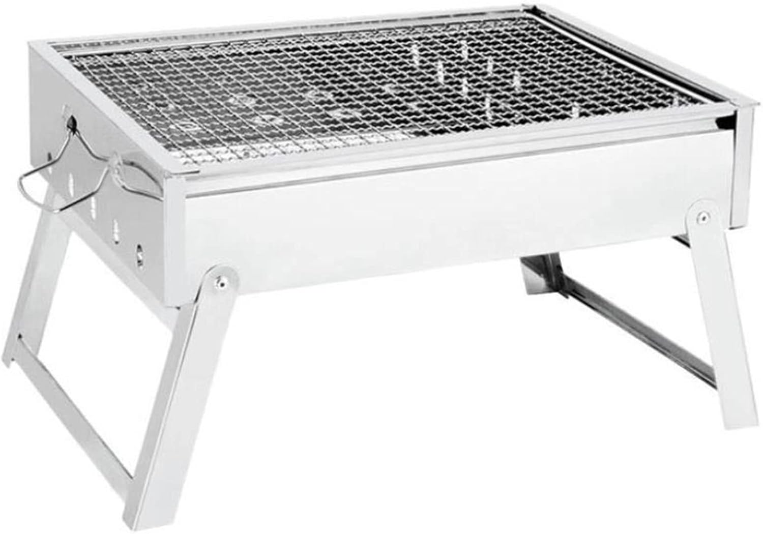 s Stainless Steel Hiking Camping Charcoal BBQ Outdoor Sliver Picnic BBQ Charcoal s for Barbecue