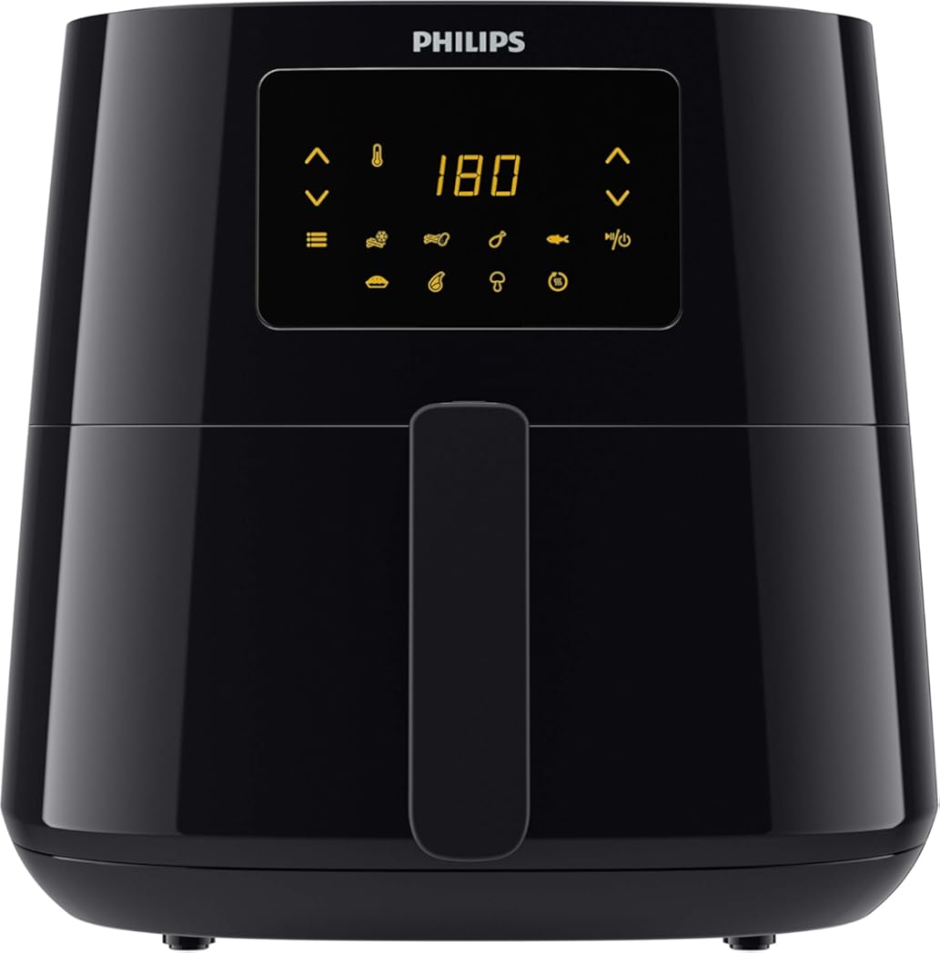 Philips Essential Airfryer XL 2.65lb/6.2L Capacity Digital Airfryer with Rapid Air Technology, Starfish Design, Easy Clean Basket, Black, (HD9270/91)
