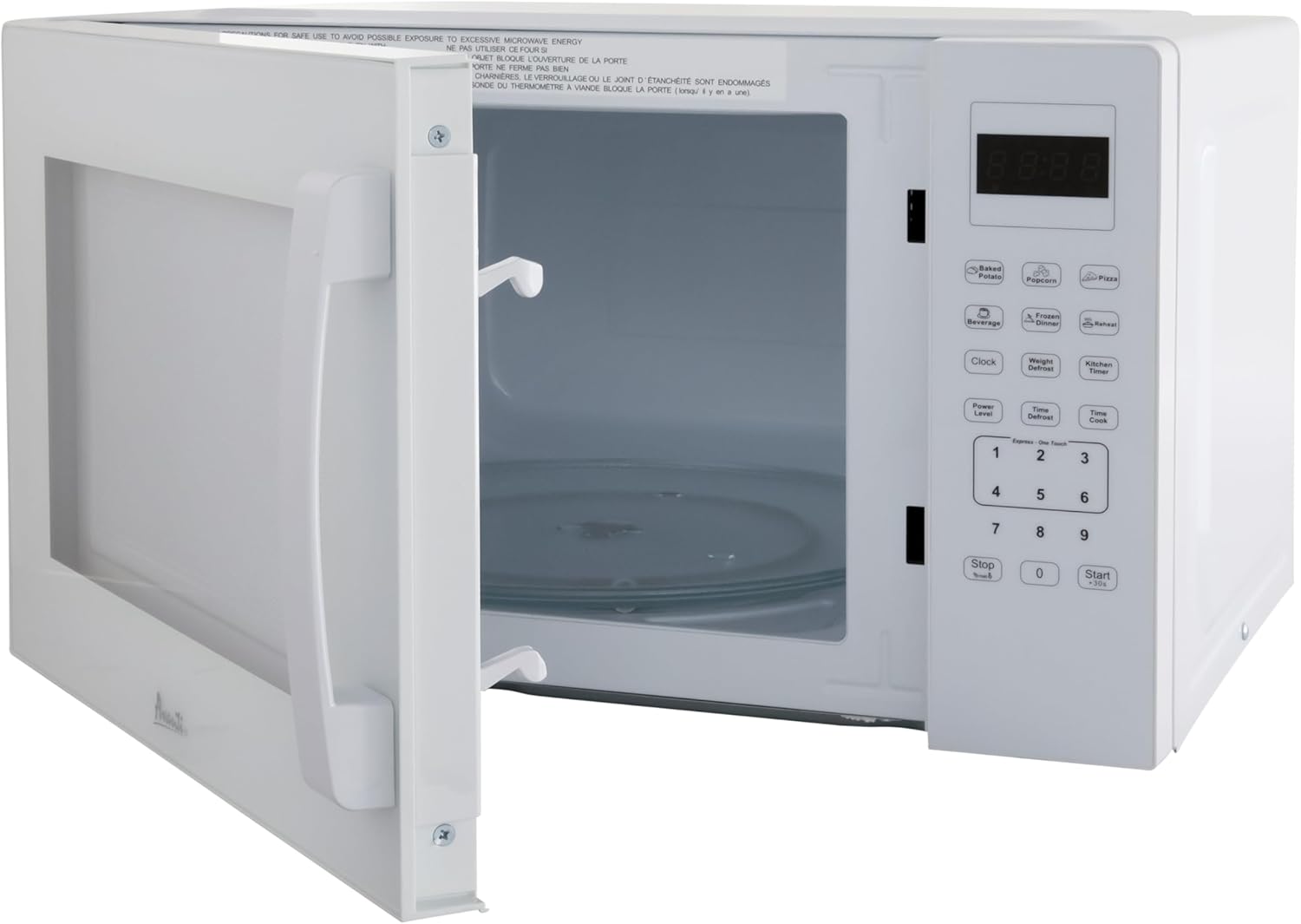 Avanti Microwave Oven 1000-Watts Countertop Compact with 9 Pre-Set Cooking Settings, Speed Defrost & By Weight, Electronic Control Panel and Glass Turntable, 1.5-Cu.Ft., White