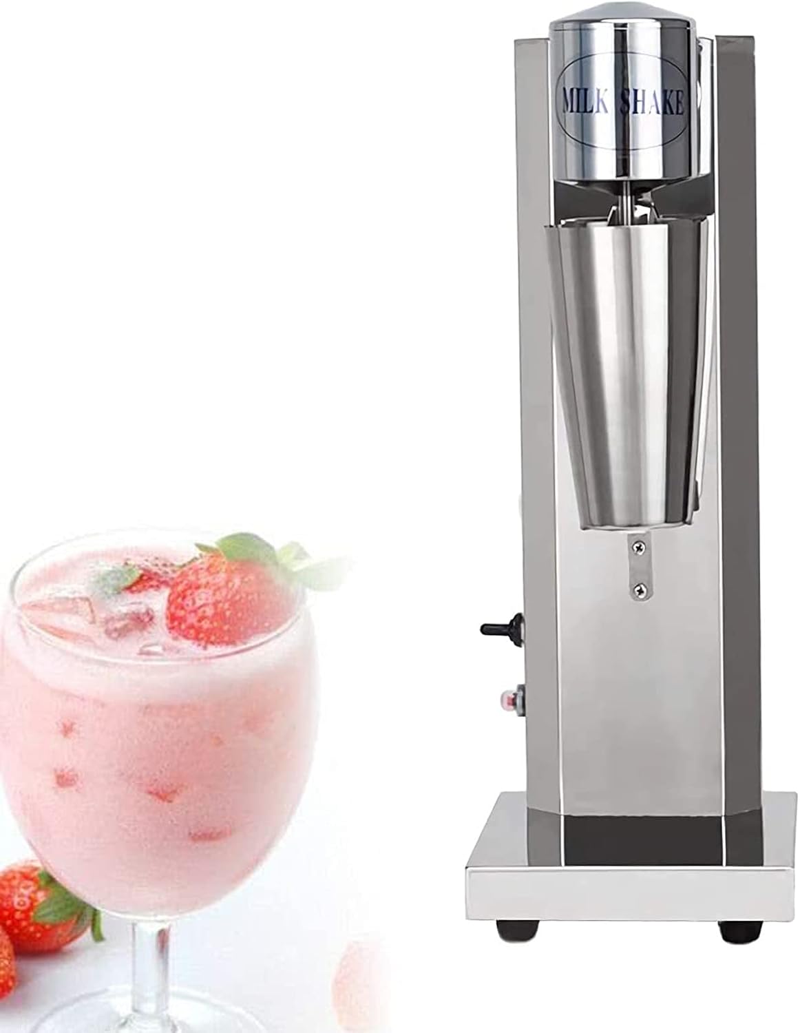180W Stainless Steel Milk Shake Machine Commercial Electric Milkshake Drink Mixer 18000Rpm Smoothie Milk Ice Cream Blender with 800ML Cup Single Head
