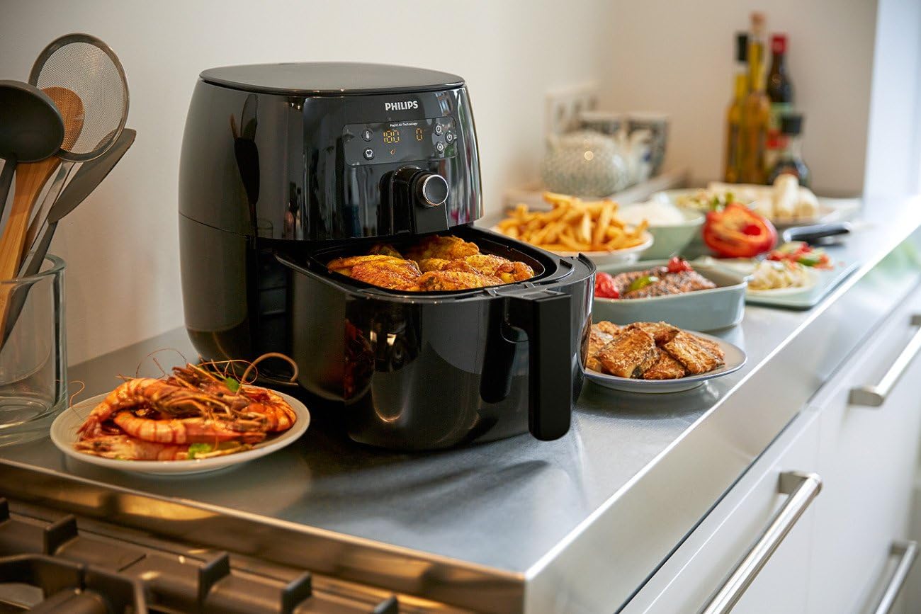Philips Airfryer, Avance Turbo Star, Digital, Black, HD9641/96