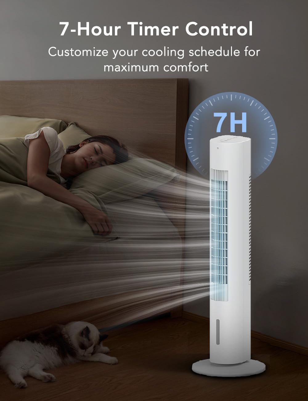 Portable Air Conditioners Windowless, 2025 Upgraded Cooling System, 35 Inch Evaporative Air Cooler w/3 Speeds