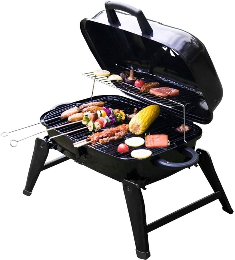 BBQ Grill Outdoor Charcoal Grill Cooking Grate Charcoal BBQ Grill Outdoor Cooking Grid Round Charcoal Barbecue Portable Camping Standing Grill