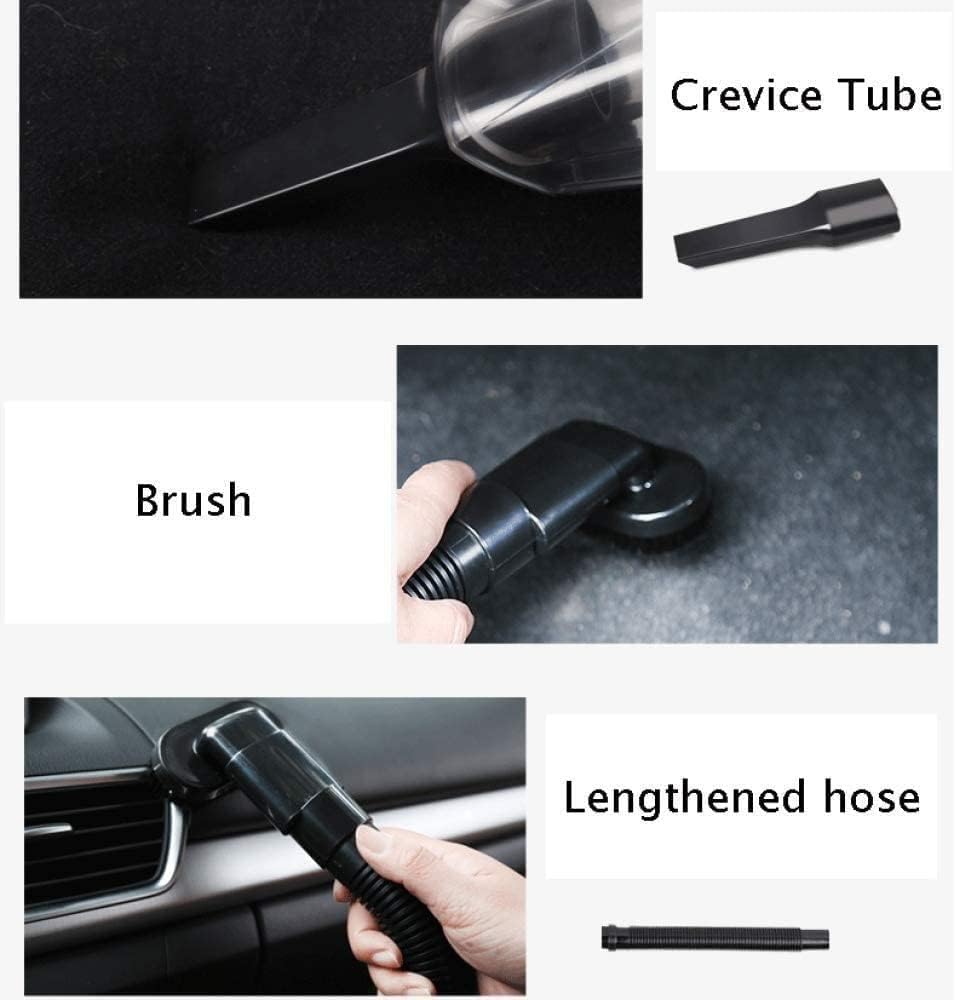 4 in 1 Vacuum Cleaner,Small Handheld Vacuum Cordless USB Rechargeable, Easy to Clean Small Spaces, Tire Inflator + Tire Pressure Gauge + HEPA Filtration Energy-Saving and Silent