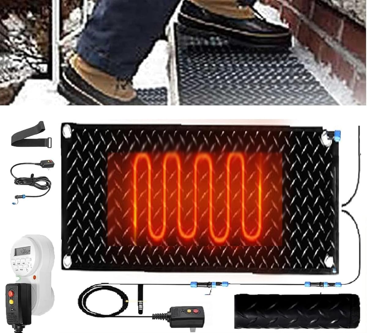 Heated Snow Melting Mats with Timer for Entrances, 10