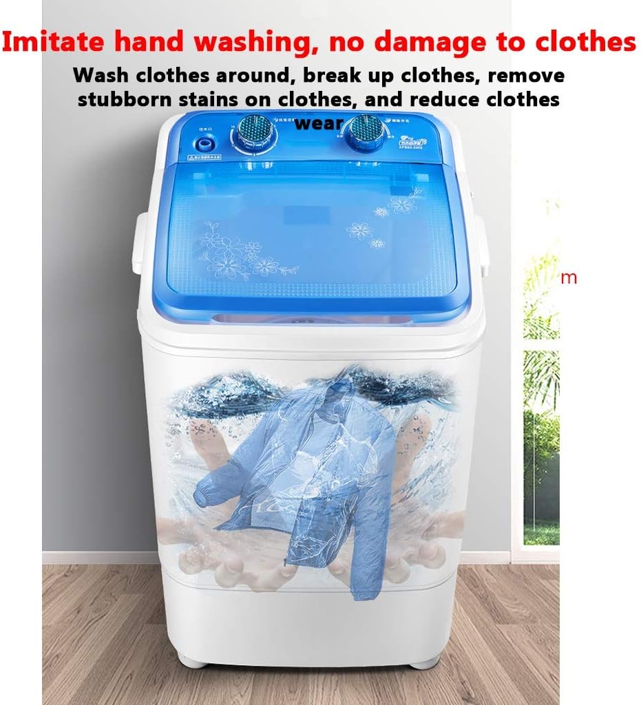 YXCKG Portable Washer Machine, Washing Machine and Dryer, Timer Control, Single Tub Clothes Washing, Laundry Washer for Home Apartment, 6 Kg Washer (Color : Blue)