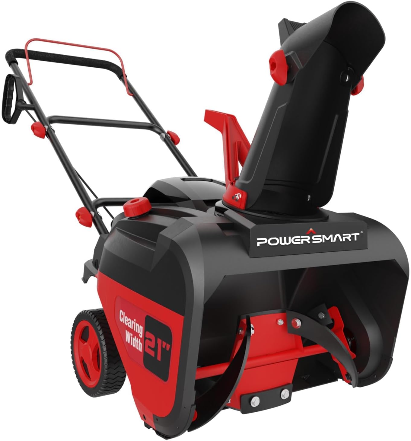 PowerSmart 21 Inch Snow Blower Gas Powered, 212cc 4-Stroke Engine with Recoil Starter, 180° Chute Rotation Angle and 8 Inch Wheels