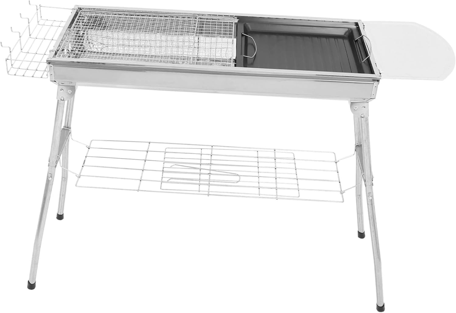 POPETPOP 1Set Portable Grill Barbecue Grill for Camping Outdoor Cooking Picnics Convenient Durable Space Saving Design Complete with Grate