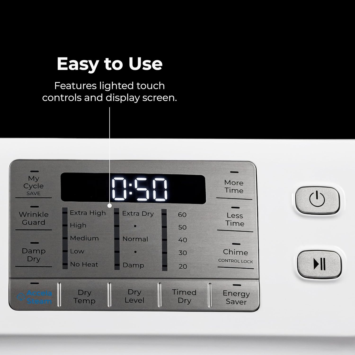 Kenmore 8.0 cu. ft. Front Load Gas Dryer - Wrinkle Guard with Accela Steam to Reduce Static and Odors - Smart Sensor Drying - LED - White