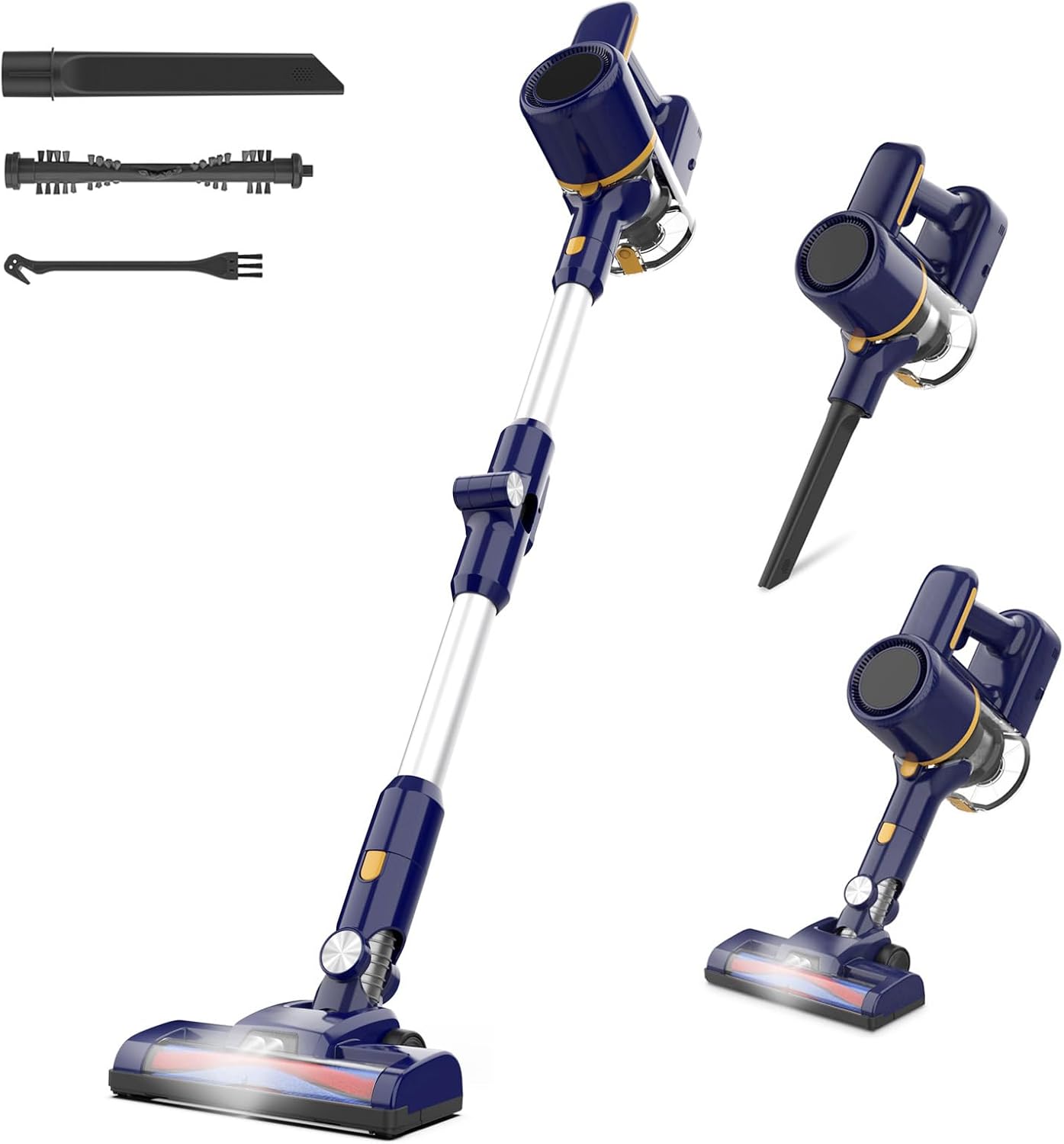 Cordless Vacuum Cleaner, 6 in 1 Powerful Stick Vacuum for Home, 2200mAh Battery Vacuum Rechargeable Vacuum (Cobalt)
