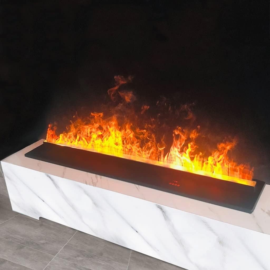 3D Water Vapor Fireplace with Humidifier Flame Embedded Electric Fireplaces Humidifier Atomization Electric Fireplace 3D Simulation Flame Remote Control and Touch Screen Control(C)