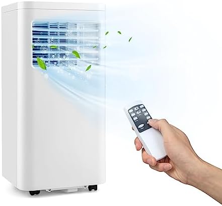 ARLIME Portable Air Conditioners, 8000 BTU AC Unit Fan & Dehumidifier w/Remote Control, 1-24H Timer & 2 Fan Speeds, Exhaust Hose & Window Kit, Air Conditioner Portable for Room Cools up to 250 Sq. Ft